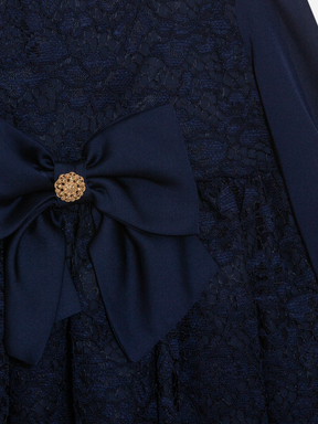 Patachou Navy Blue lace bow dress