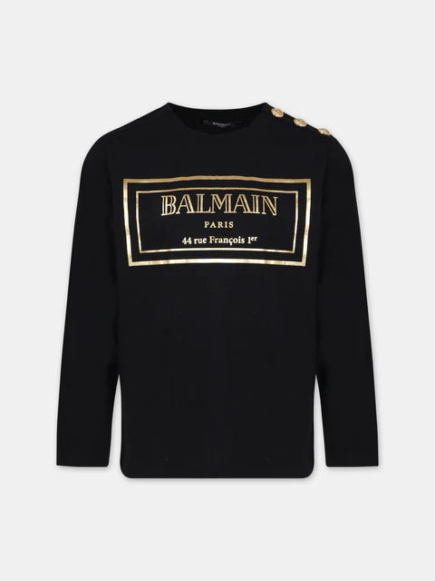 Balmain  Black t-shirt with logo