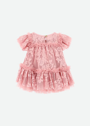 ANGEL'S FACE Vida Lace Baby Dress Tea Rose