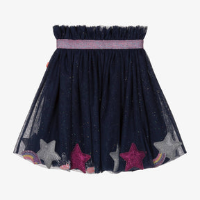 Billieblush Girls Navy Blue Heart & Star Tulle Skirt