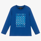 Emporio Armani Boys Blue Cotton Reflective Top