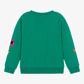 MARC JACOBS Girls Green Cotton Patches Sweatshirt