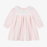 Patachou Baby Girls Pink Twill & Lace Dress
