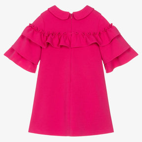 Patachou Girls Fuchsia Pink Ruffle Shift Dress