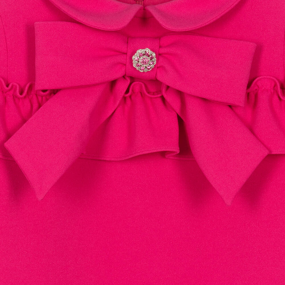 Patachou Girls Fuchsia Pink Ruffle Shift Dress